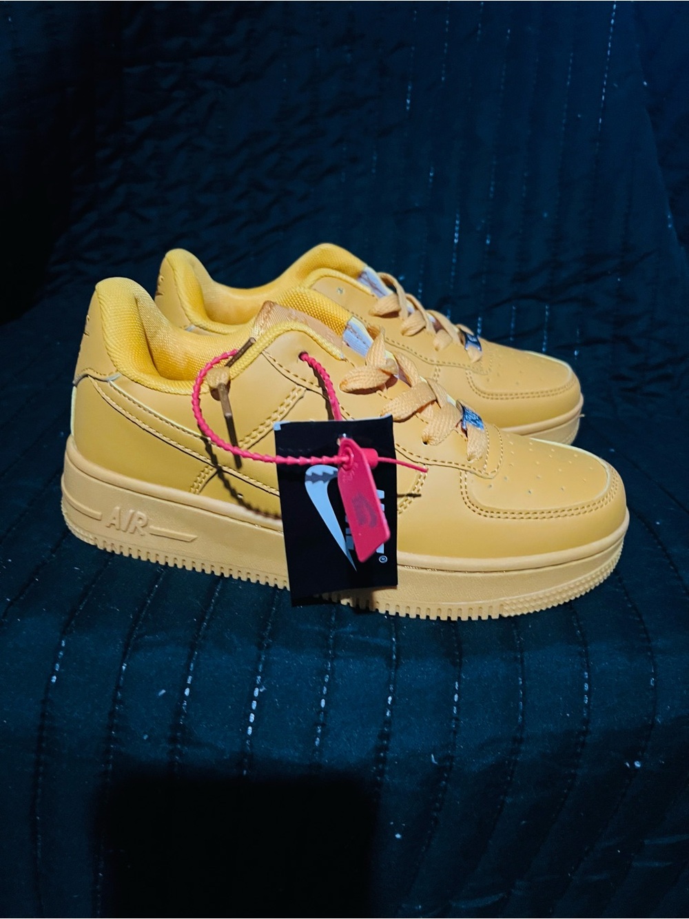 Nike AF1 Kids' Mustard Yellow Athletic Shoes